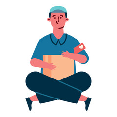 man volunteers with donation box