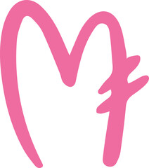 cute heart letter m