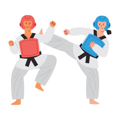 taekwondo fighters in kimono