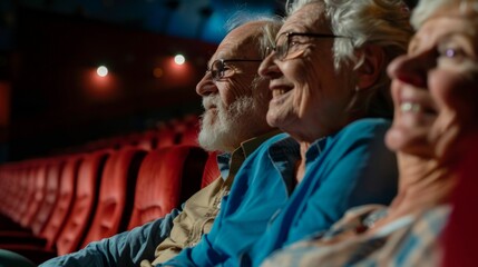 Obraz premium A senior couple attending a local theater performance, enjoying the arts and culture