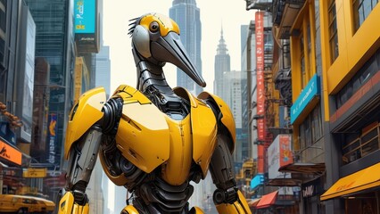 Pelican Robot in a City Setting.