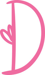 cute heart letter uppercase d.svg