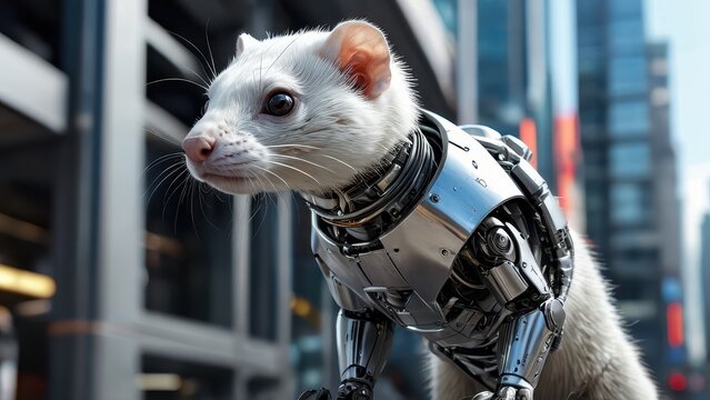 Cyborg Ferret in the City.