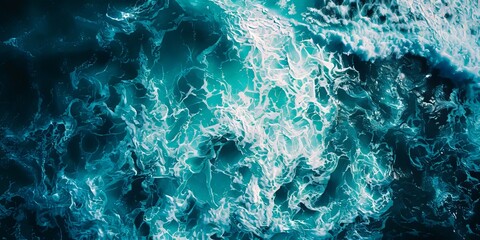 A close up of the ocean with waves.