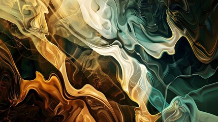 Obraz premium Layered Digital Abstract with Fluid Earthy Tones and Natural Textures Abstract Background