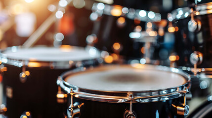 Naklejka premium Drums thunder in the background, their vibrations stir a sense of exhilaration and anticipation