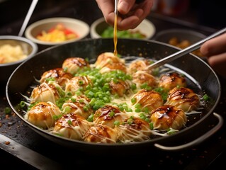 Takoyaki dish, the most popular and delicious Japanese snack