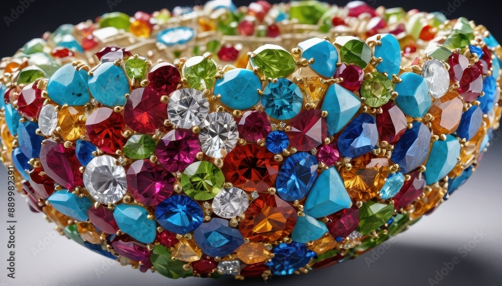 Wall mural colorful gemstone jewelry bowl.