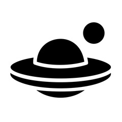 UFO spaceship icon design glyph style