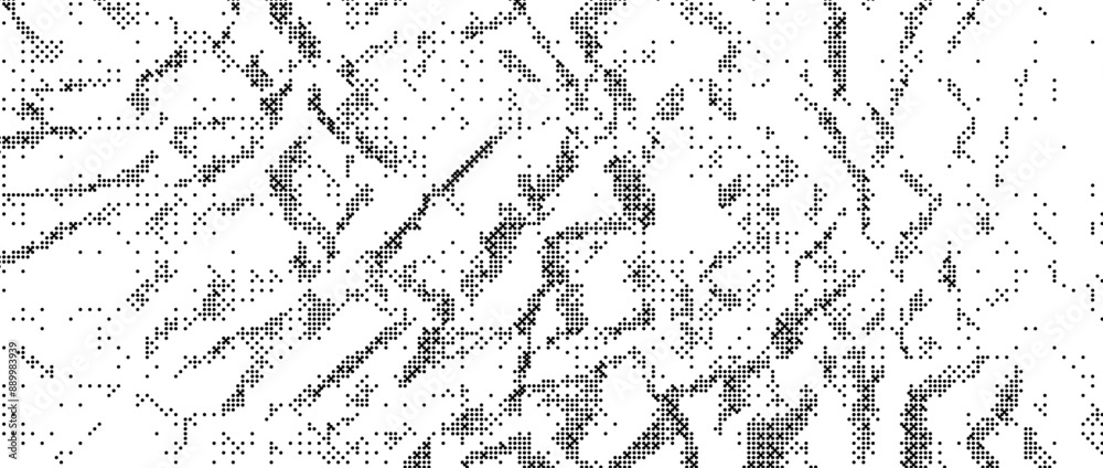Poster pixelated grained wrinkled texture bitmap. dither grunge crumpled background. abstract dotted distre