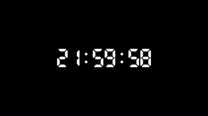 One day digital countdown timer twenty four hours animation in one minute, Digital twenty four hours countdown, twenty four hours timer animation in sixty seconds, Countdown