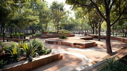 Vibrant Modern Public Plaza Designed for Community Engagement and Digital Activism