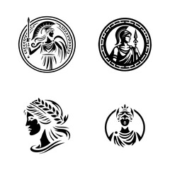 Athena logo icon design illustration