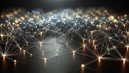 Fototapeta premium Abstract Network Connection with Glowing Lights.