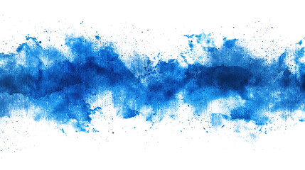 Blue Watercolor Paint Brush Strokes on Transparent Background PNG - Banner Line Water Color Smoke Fog Grunge
