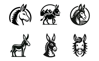 donkey logo icon design illustration