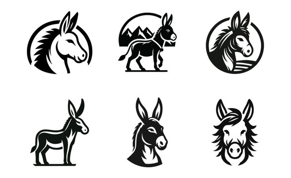 donkey logo icon design illustration