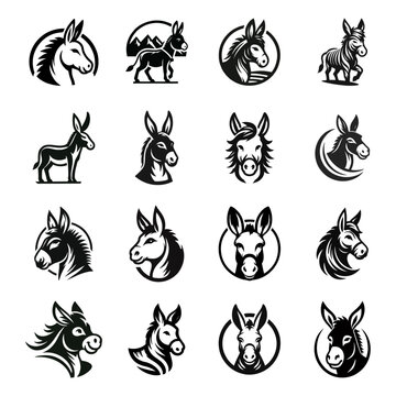 donkey logo icon design illustration