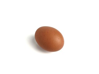Brown chicken eggs isolated against white background