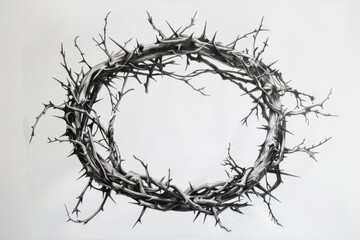 crown of thorns on white background