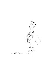 Junge springt in den Pool