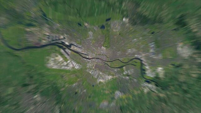 Zoom from Space on Bremen - Germany - Zoom In and Zoom Out
