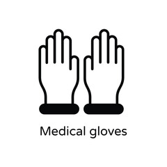 Medical gloves vector icon