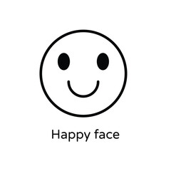 Happy face vector icon