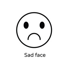 Sad face vector icon