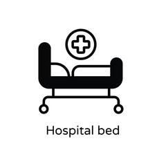 Hospital bed vector icon