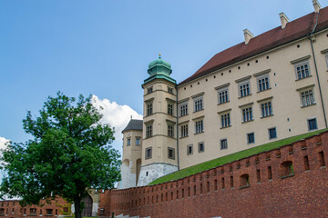 Obraz premium Ancient facade of the building Wawel Castle City of Krakow Poland