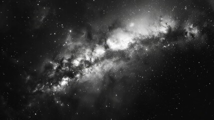 Obraz premium celestial body in a galactic adventure through black and white photography Embrace unexpected camera angles for a unique perspective