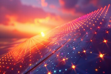 Fototapeta premium A vibrant illustration highlighting the potential of solar energy to power our homes and businesses.