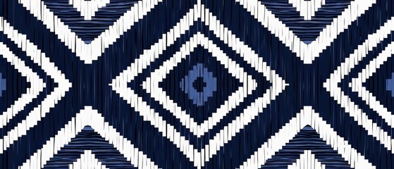 Fototapeta premium Geometric ethnic design with interwoven lines and shapes in black and brown