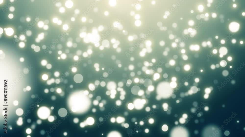 Wall mural particle glow bokeh dark background. abstract golden line particles on background in seamless loop.