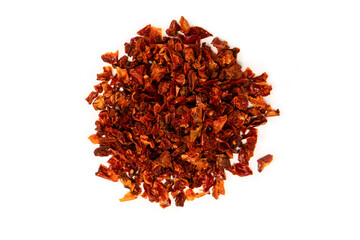 Dried tomatoes isolated on a white background.