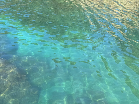 Clear sea water blue turquoise watercolor