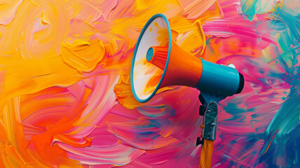 Vibrant abstract background  megaphone ideal  product launches  marketing campaigns