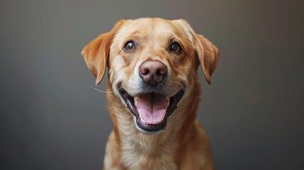 A happy dog with a big smile, exuding joy and the love of life in a simple yet heartwarming portrait.
