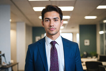 Naklejka premium Young professional in modern office