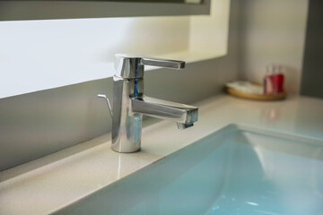 sink, basin with faucet in bathroom