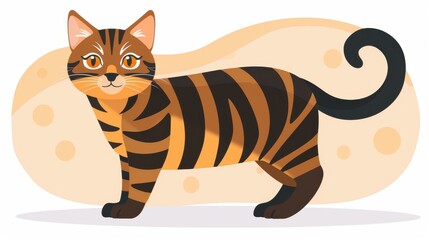 Adorable tabby cat illustration on white background. Perfect for animal lovers and cat enthusiasts.