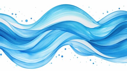 Captivating abstract blue wave with a water splash, liquid art on white isolated background.