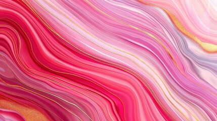 Obraz premium Beautiful abstract watercolor painting of soft red and pink petals with gold painted swirls on white background.