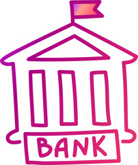 bank icon-gradient line icon- png format- transparent background icon 