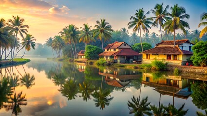 Fresh Morning Vibes in an Indian Kerala Village. Perfect for: Cultural Festivals, Travel Guides