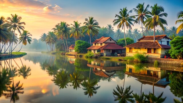 Fresh Morning Vibes in an Indian Kerala Village. Perfect for: Cultural Festivals, Travel Guides