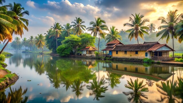 Fresh Morning Vibes in an Indian Kerala Village. Perfect for: Cultural Festivals, Travel Guides