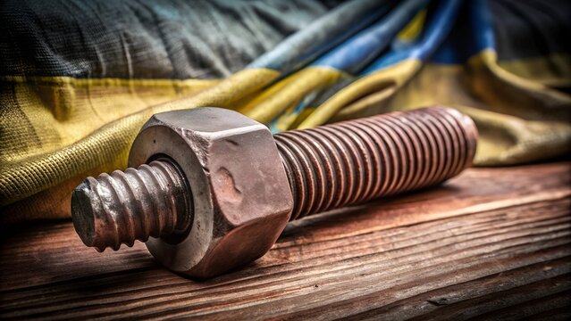 Huge Bolt on Ukrainian Flag. Perfect for: National Celebrations, Political Events