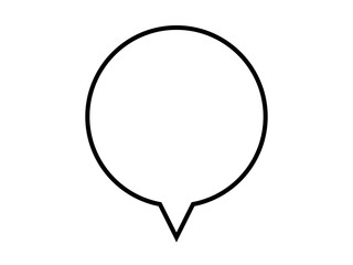 Fototapeta premium ミニマルな正円吹き出し：下中央黒線